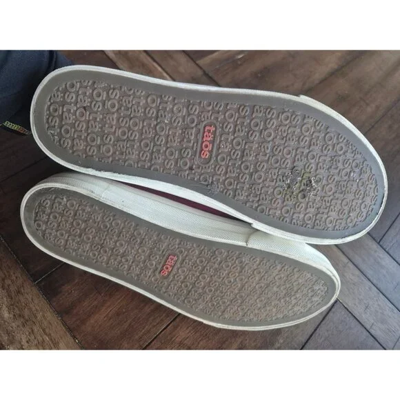 Taos Womens EZ Soul Red Canvas Slip-On Sneakers US 7.5 - Picture 5 of 6